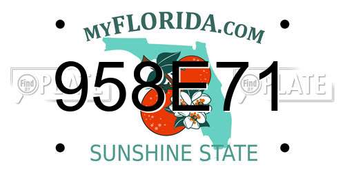 958E71 Florida License Plate