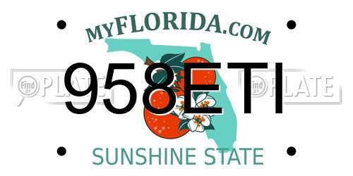 958ETI Florida License Plate