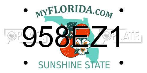 958EZ1 Florida License Plate