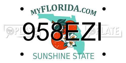 958EZI Florida License Plate