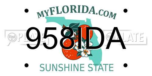 958IDA Florida License Plate
