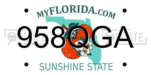 958QGA Florida License Plate