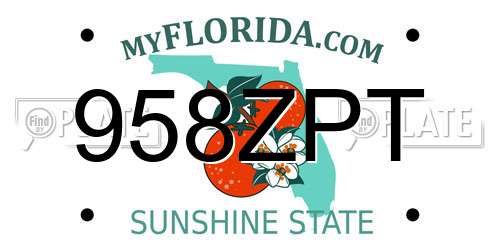 958ZPT Florida License Plate
