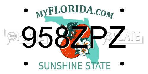 958ZPZ Florida License Plate