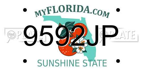 9592JP Florida License Plate