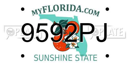9592PJ Florida License Plate