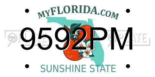 9592PM Florida License Plate