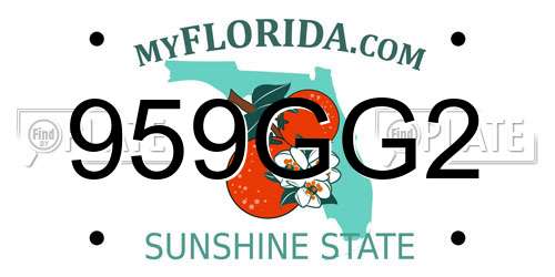 959GG2 Florida License Plate