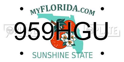 959HGU Florida License Plate