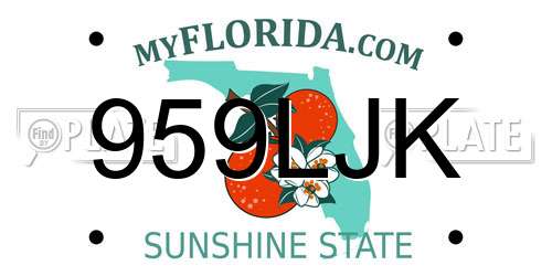 959LJK Florida License Plate