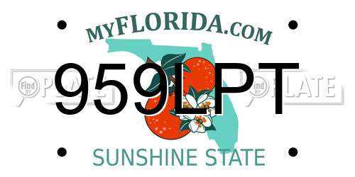 959LPT Florida License Plate