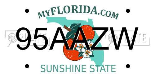95AAZW Florida License Plate