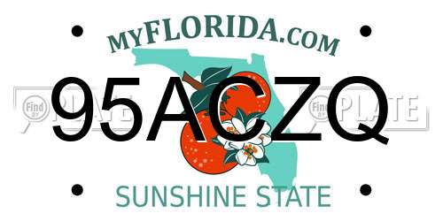 95ACZQ Florida License Plate