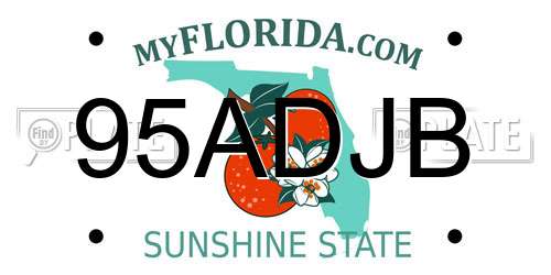 95ADJB Florida License Plate