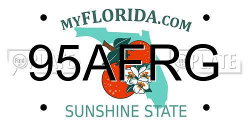 95AFRG Florida License Plate
