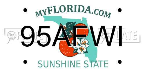 95AFWI Florida License Plate
