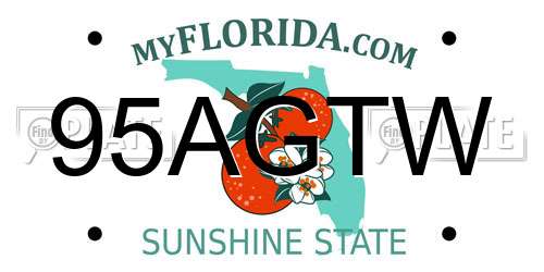 95AGTW Florida License Plate