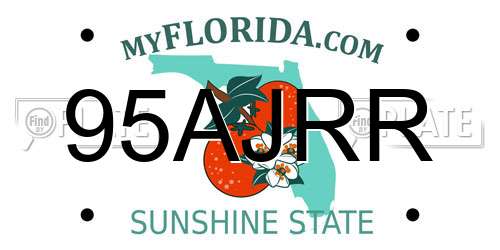 95AJRR Florida License Plate