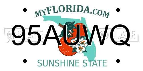 95AUWQ Florida License Plate