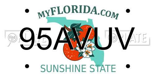 95AVUV Florida License Plate