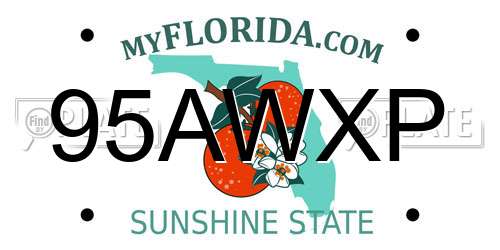 95AWXP Florida License Plate
