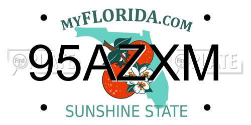 95AZXM Florida License Plate
