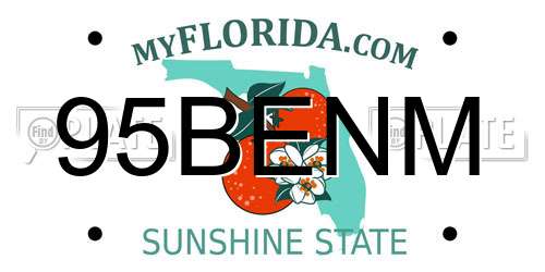 95BENM Florida License Plate