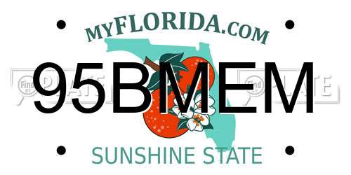 95BMEM Florida License Plate
