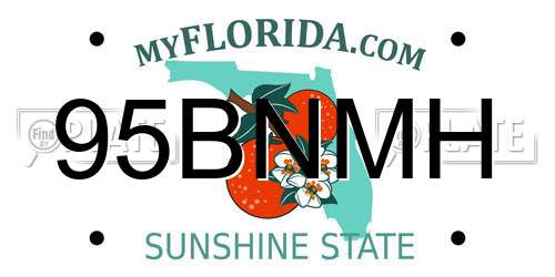 95BNMH Florida License Plate