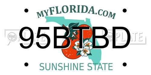 95BTBD Florida License Plate