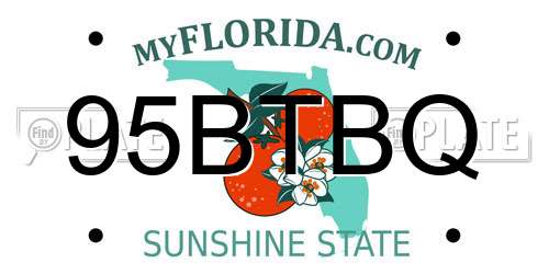 95BTBQ Florida License Plate