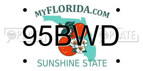95BWD Florida License Plate
