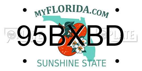 95BXBD Florida License Plate
