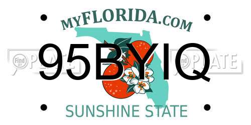 95BYIQ Florida License Plate