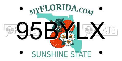 95BYLX Florida License Plate