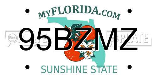 95BZMZ Florida License Plate