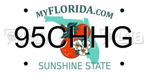 95CHHG Florida License Plate