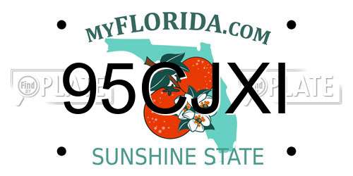 95CJXI Florida License Plate