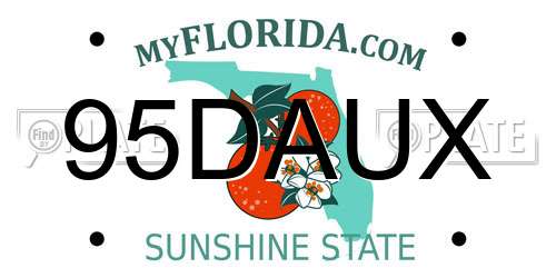 95DAUX Florida License Plate