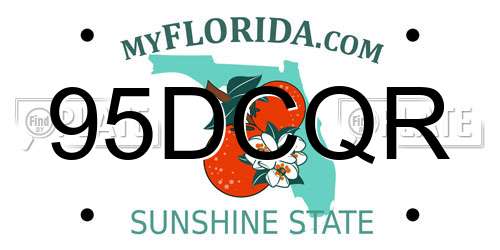 95DCQR Florida License Plate