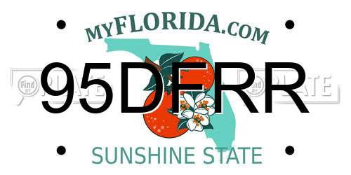 95DFRR Florida License Plate