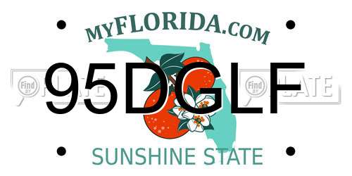 95DGLF Florida License Plate