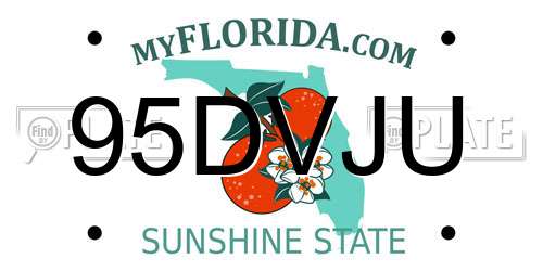 95DVJU Florida License Plate