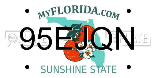 95EJQN Florida License Plate
