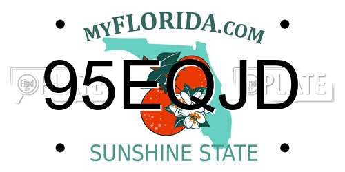 95EQJD Florida License Plate