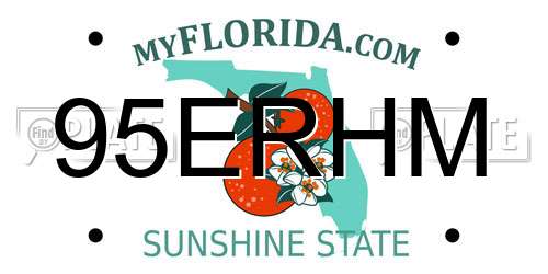 95ERHM Florida License Plate