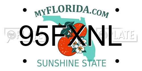 95FXNL Florida License Plate