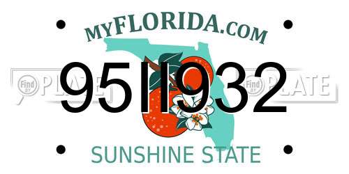 95II932 Florida License Plate