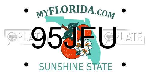 95JFU Florida License Plate