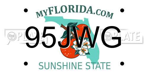 95JWG Florida License Plate